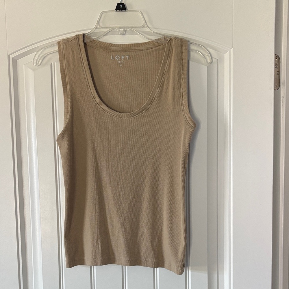 LOFT Beige Sleeveless Tank Top